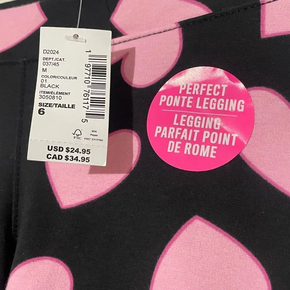 The Children's Place Pink and Black Heart Leggings